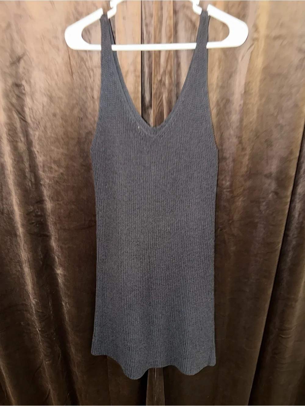 Rare Vintage J. Crew Dark Gray Knit Midi Slip Dress
